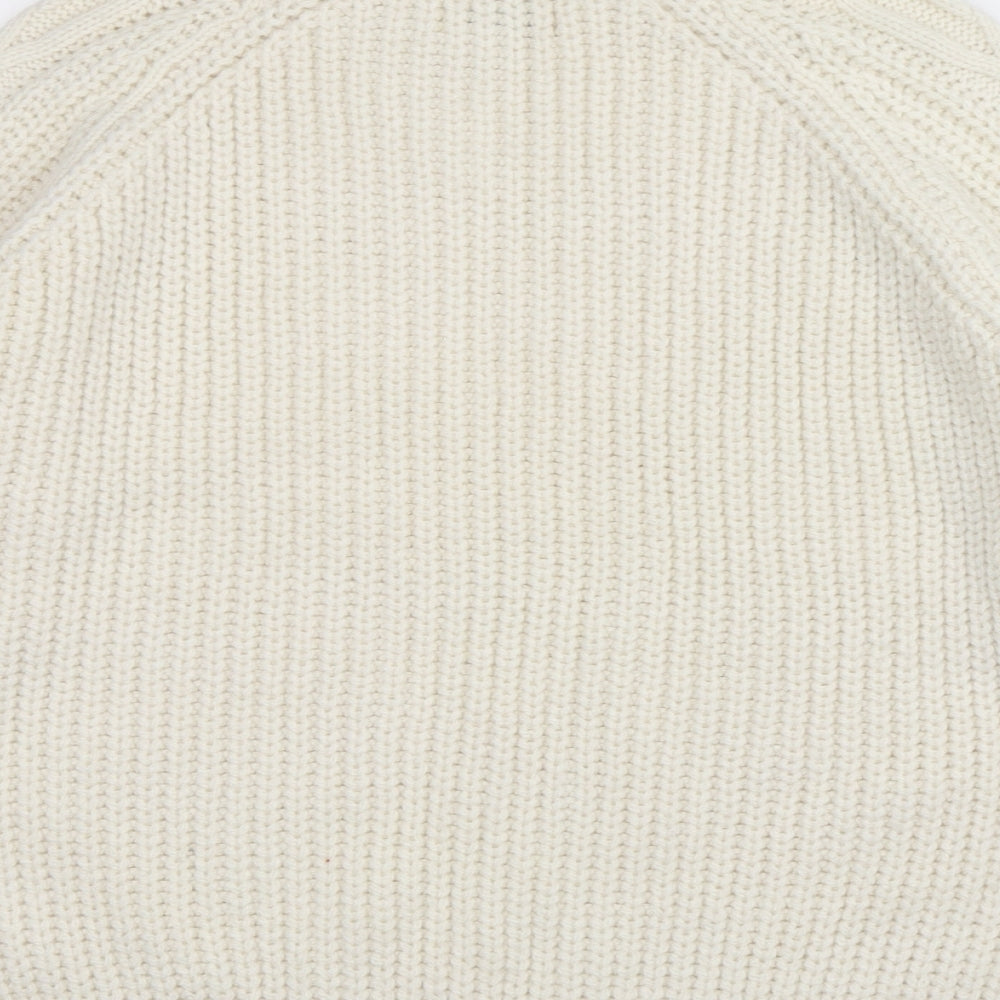 Papaya Womens Ivory Roll Neck  Acrylic Pullover Jumper Size XL