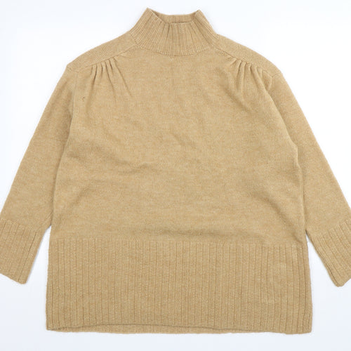 George Womens Beige High Neck  Acrylic Pullover Jumper Size M