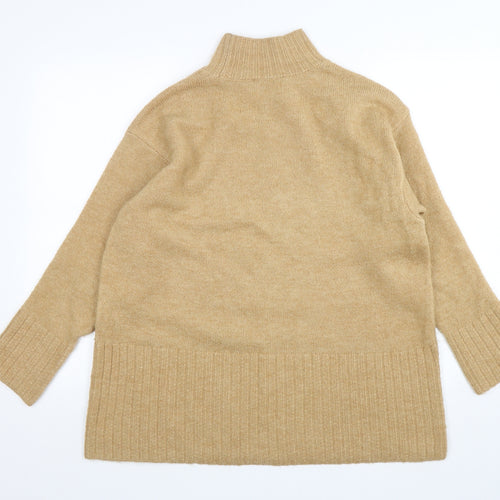 George Womens Beige High Neck  Acrylic Pullover Jumper Size M