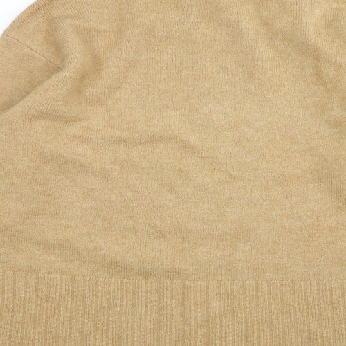 George Womens Beige High Neck  Acrylic Pullover Jumper Size M