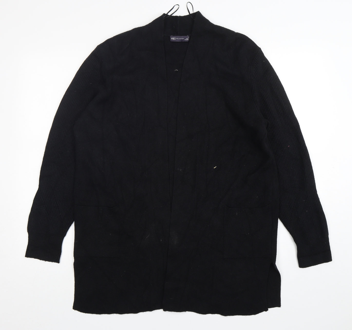 Marks and Spencer Womens Black V-Neck  Viscose Cardigan Jumper Size 16