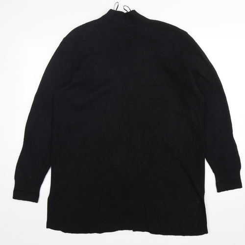 Marks and Spencer Womens Black V-Neck  Viscose Cardigan Jumper Size 16