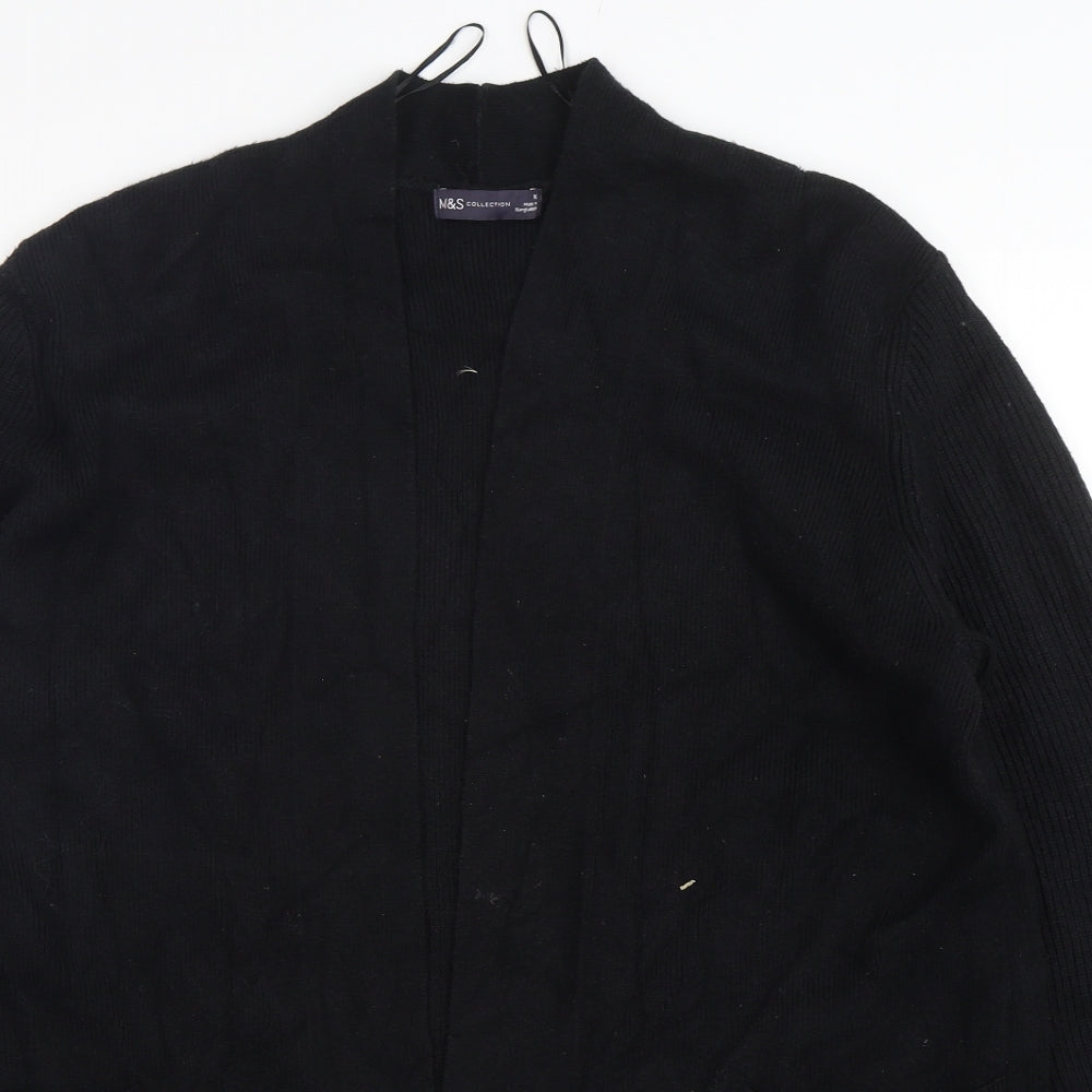 Marks and Spencer Womens Black V-Neck  Viscose Cardigan Jumper Size 16