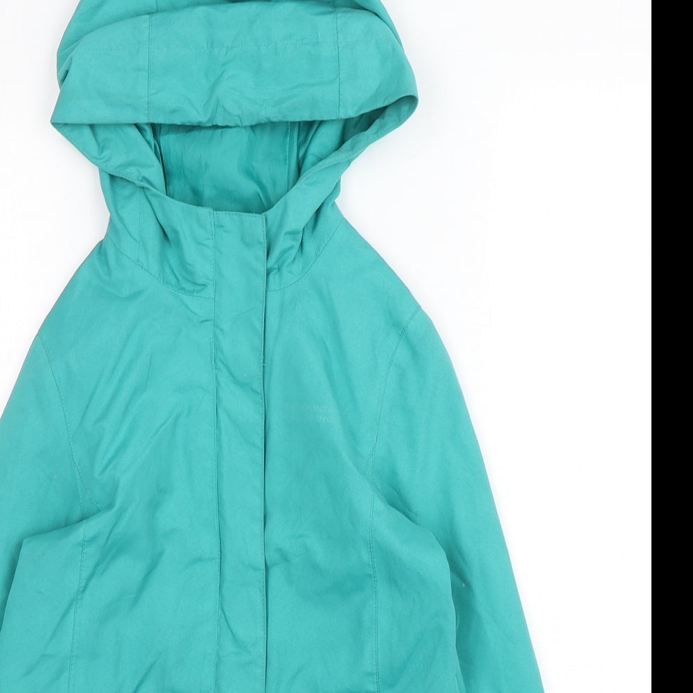 Mountain Warehouse Girls Green   Rain Coat Coat Size 7-8 Years