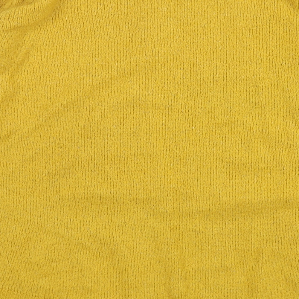 Zara Womens Yellow Round Neck  Acrylic Pullover Jumper Size S