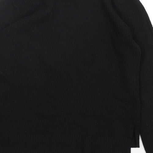 Oasis Womens Black Round Neck  Polyamide Pullover Jumper Size M