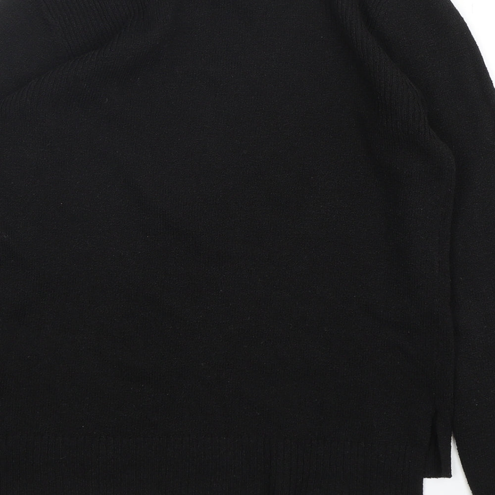 Oasis Womens Black Round Neck  Polyamide Pullover Jumper Size M