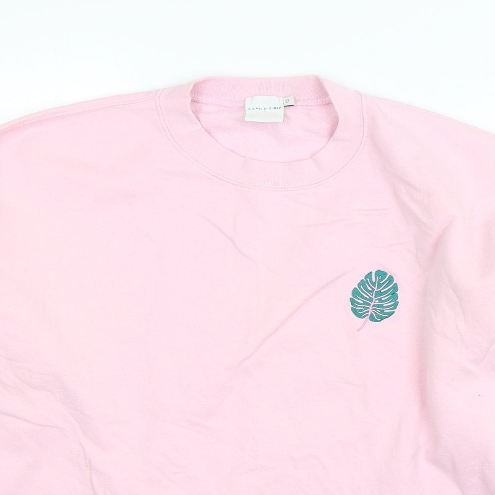 Skinny Dip Womens Pink  Cotton Pullover Sweatshirt Size 10  Pullover