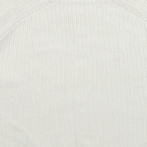George Womens White Round Neck  Cotton Pullover Jumper Size 18