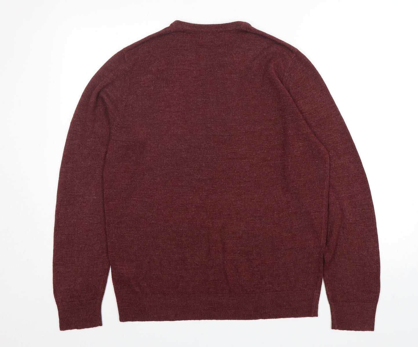 Cedar Wood State Mens Red Round Neck  Acrylic Pullover Jumper Size L