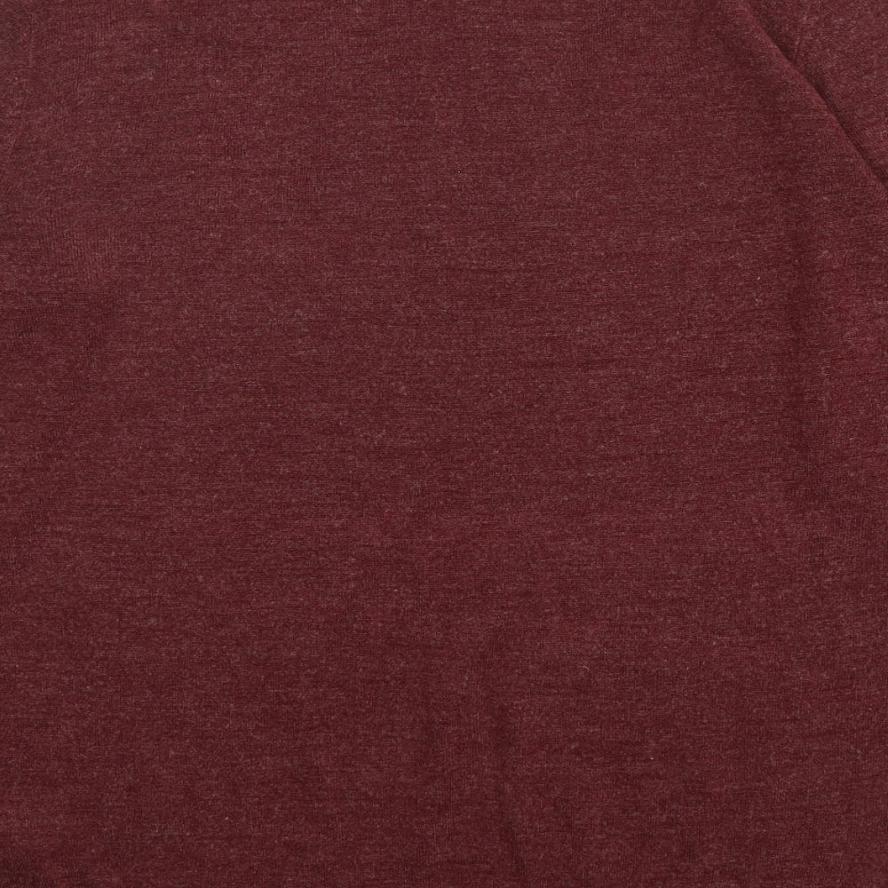 Cedar Wood State Mens Red Round Neck  Acrylic Pullover Jumper Size L