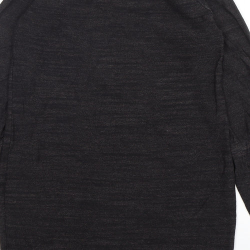 NEXT Womens Grey V-Neck  Cotton Pullover Jumper Size 8