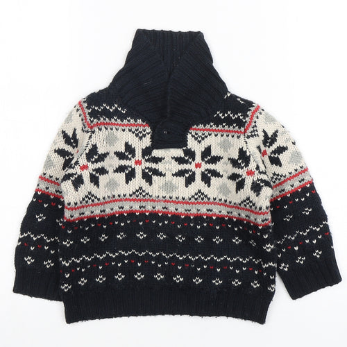 George Boys Multicoloured Fair Isle Acrylic Pullover Jumper Size 12-18 Months  Pullover