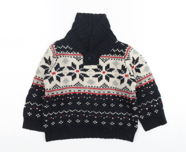 George Boys Multicoloured Fair Isle Acrylic Pullover Jumper Size 12-18 Months  Pullover