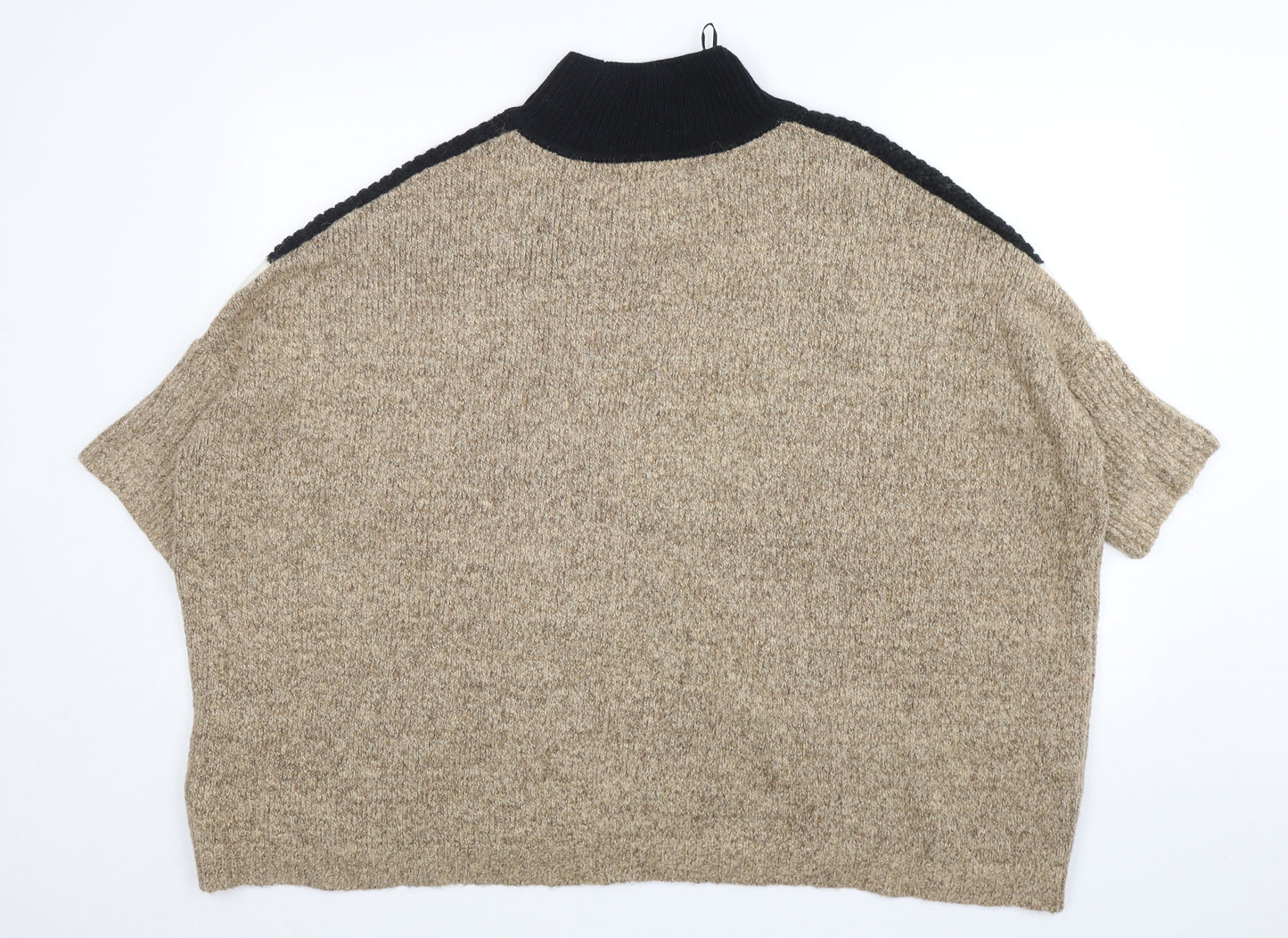 Marks and Spencer Womens Multicoloured High Neck  Cotton Pullover Jumper Size M