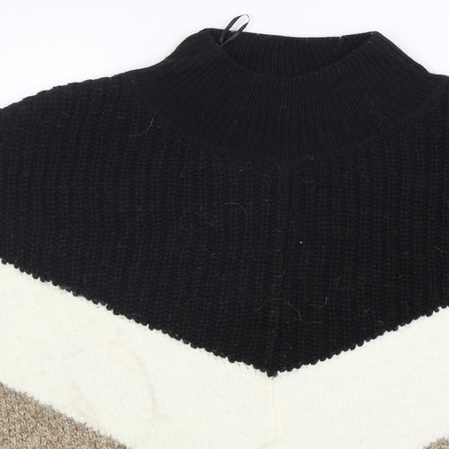 Marks and Spencer Womens Multicoloured High Neck  Cotton Pullover Jumper Size M
