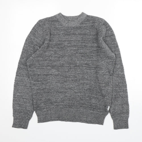 Shore Leave Mens Grey Round Neck  Cotton Pullover Jumper Size S