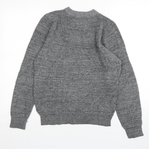 Shore Leave Mens Grey Round Neck  Cotton Pullover Jumper Size S