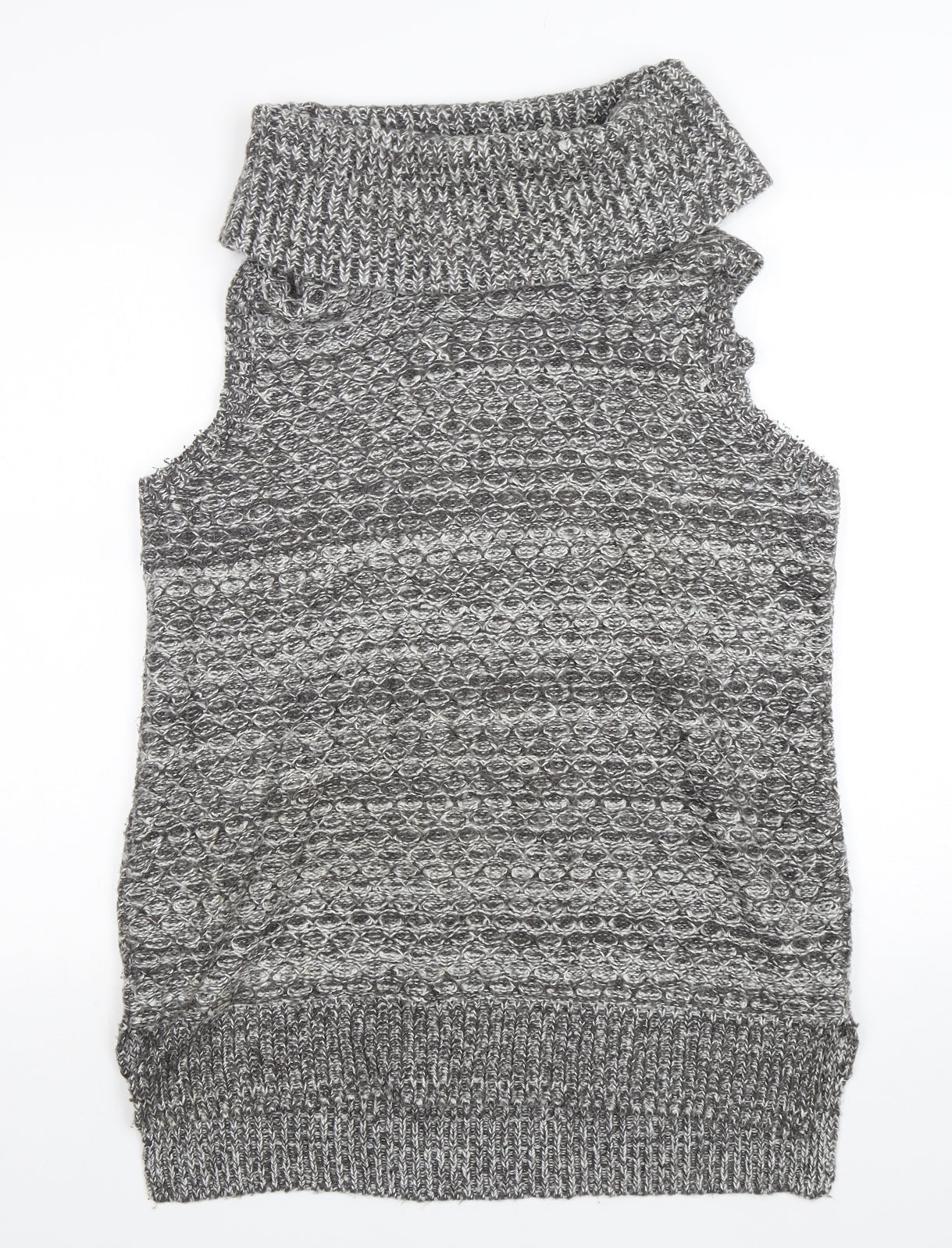 George Womens Grey Roll Neck  Acrylic Vest Jumper Size 16