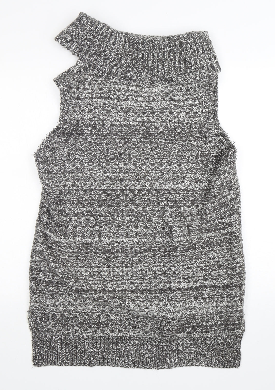 George Womens Grey Roll Neck  Acrylic Vest Jumper Size 16