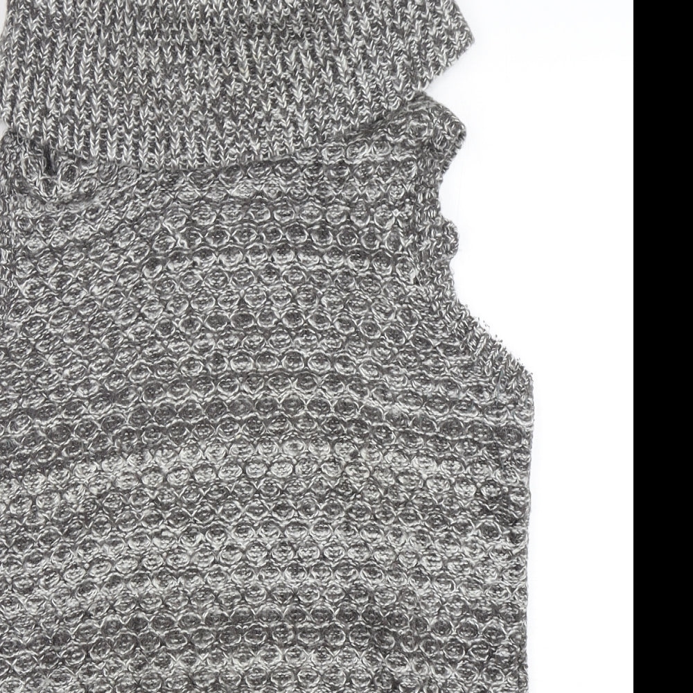 George Womens Grey Roll Neck  Acrylic Vest Jumper Size 16