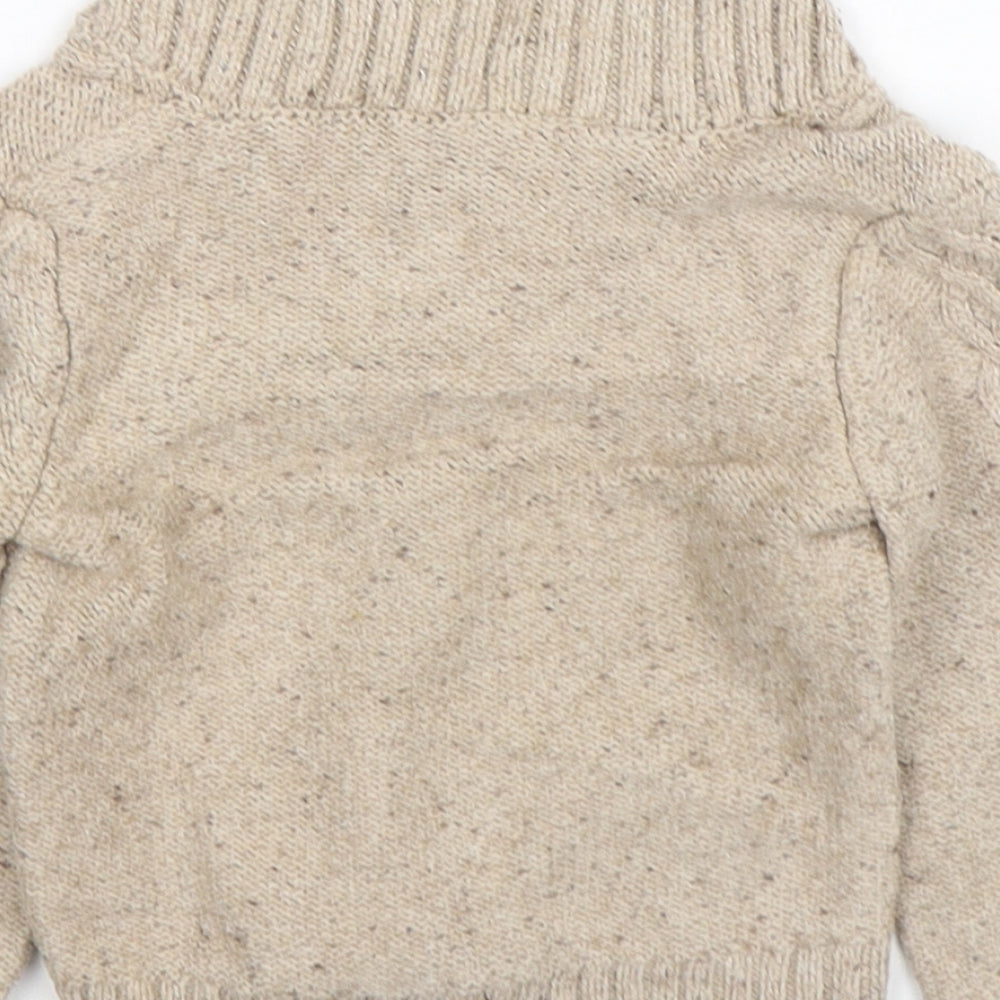 Mothercare Boys Beige  Cotton Pullover Jumper Size 9-12 Months