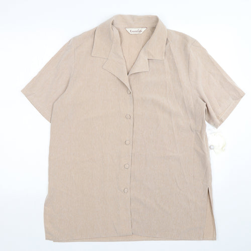 Bonmarché Womens Beige  Polyester Basic Button-Up Size 16 Collared