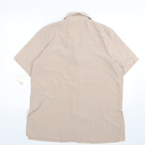 Bonmarché Womens Beige  Polyester Basic Button-Up Size 16 Collared