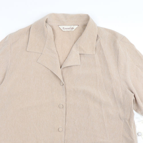 Bonmarché Womens Beige  Polyester Basic Button-Up Size 16 Collared