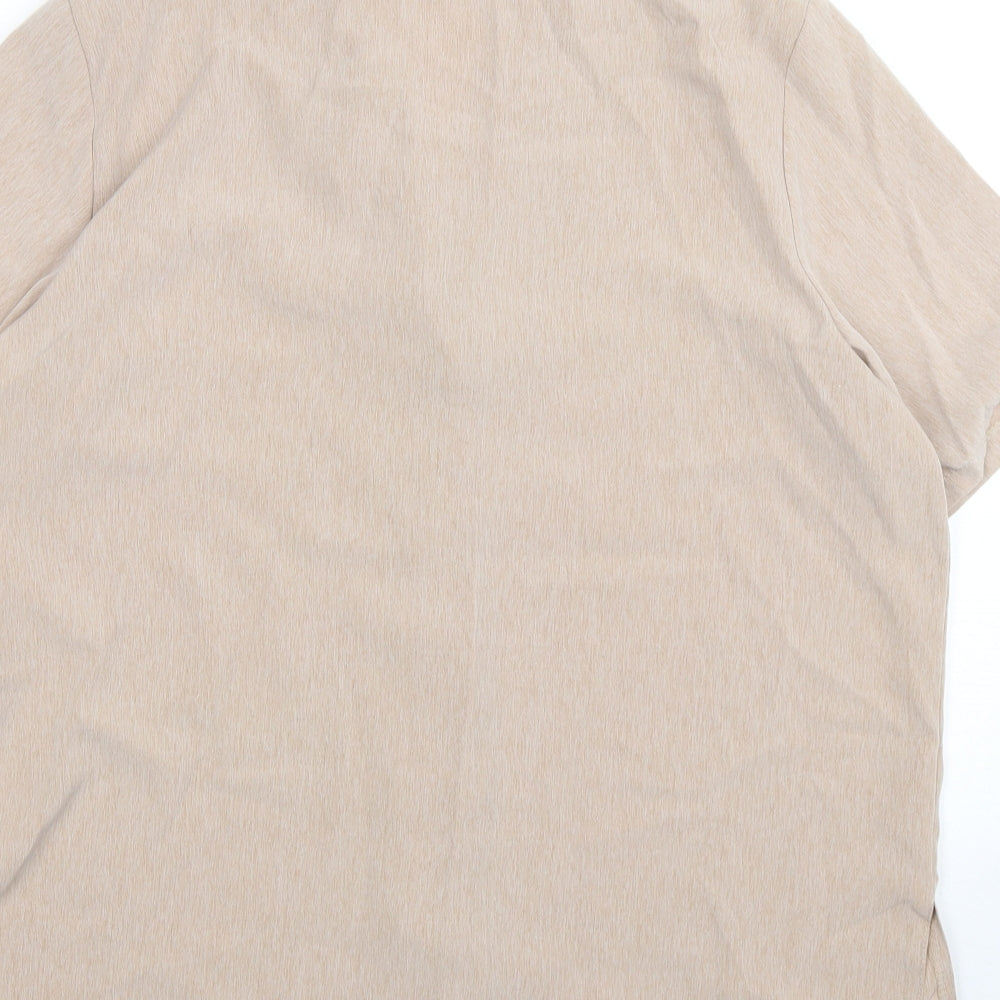 Bonmarché Womens Beige  Polyester Basic Button-Up Size 16 Collared