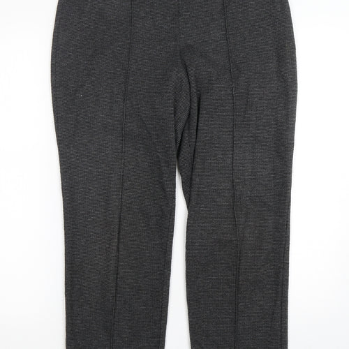 Marks and Spencer Womens Grey  Polyester Cropped Trousers Size 12 L26 in Regular