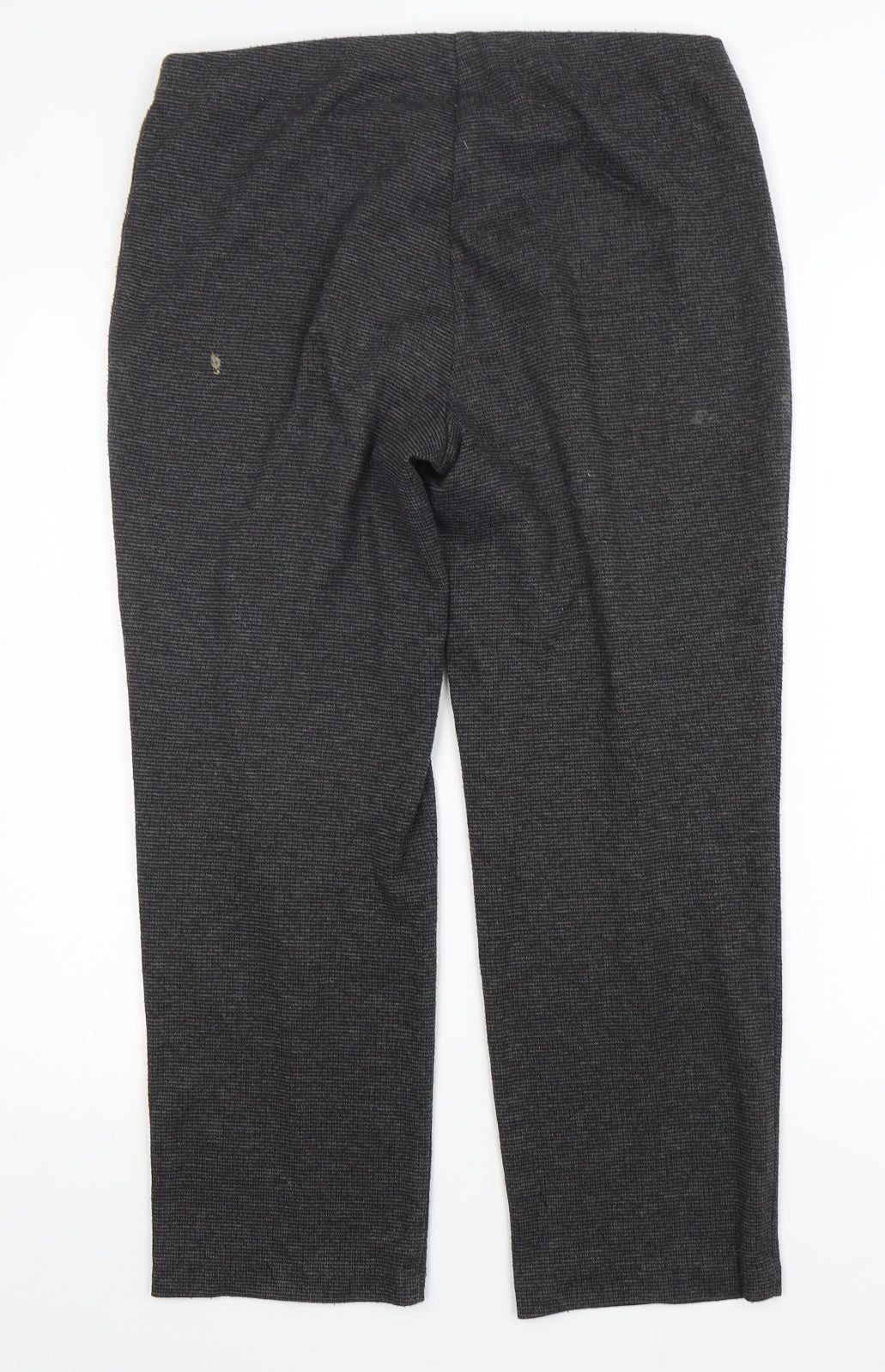 Marks and Spencer Womens Grey  Polyester Cropped Trousers Size 12 L26 in Regular