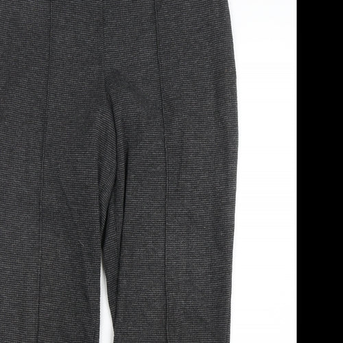 Marks and Spencer Womens Grey  Polyester Cropped Trousers Size 12 L26 in Regular