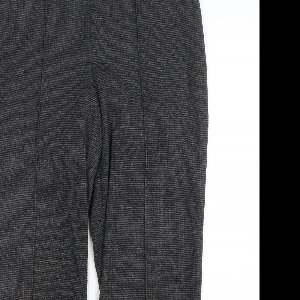 Marks and Spencer Womens Grey  Polyester Cropped Trousers Size 12 L26 in Regular