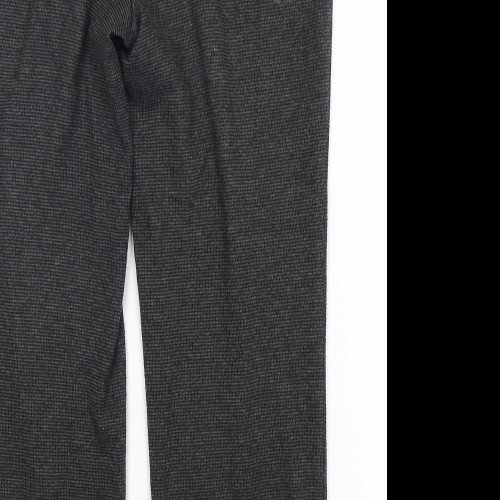 Marks and Spencer Womens Grey  Polyester Cropped Trousers Size 12 L26 in Regular