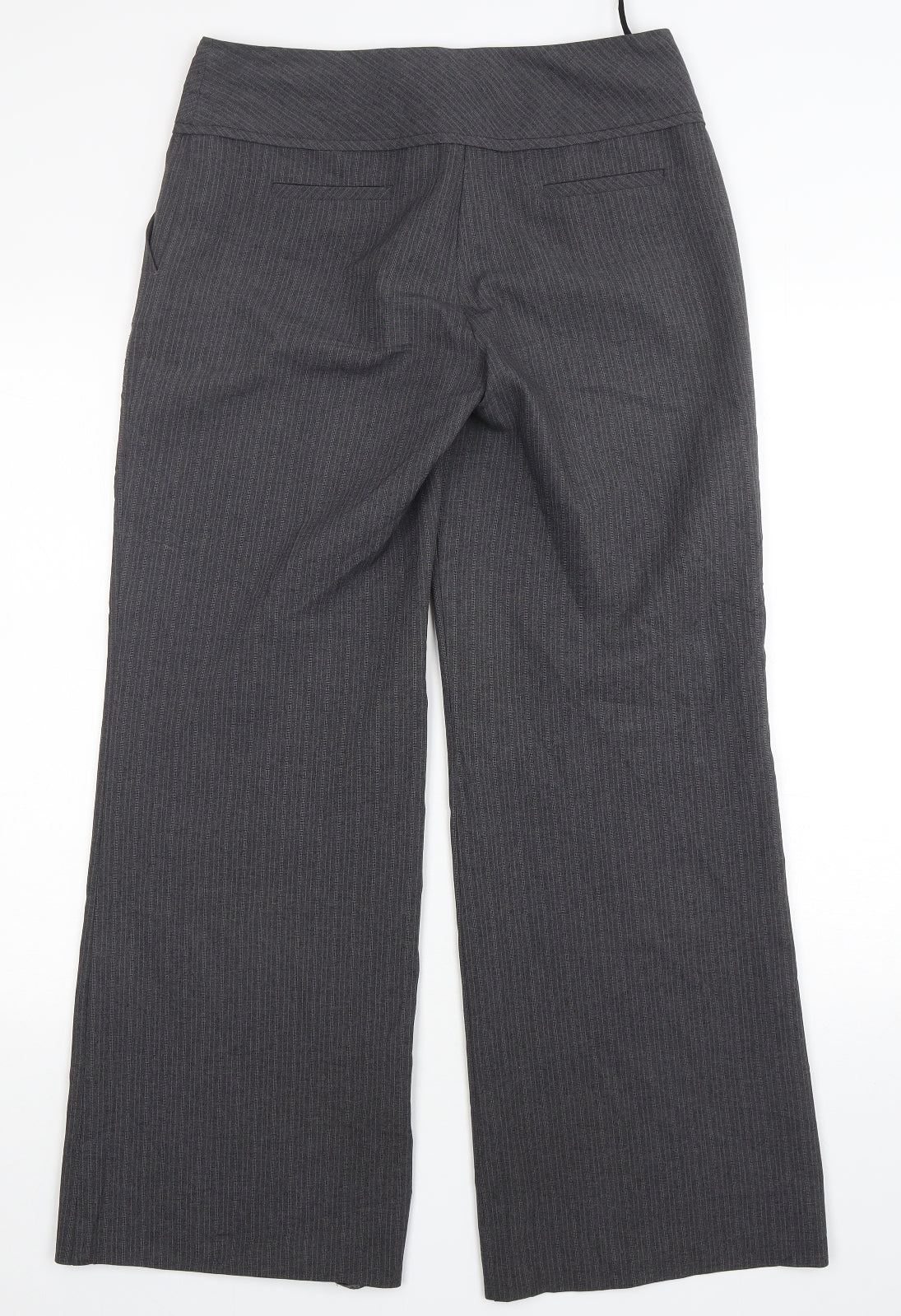 evie Womens Grey  Polyester Trousers  Size 10 L32 in Regular Hook & Eye