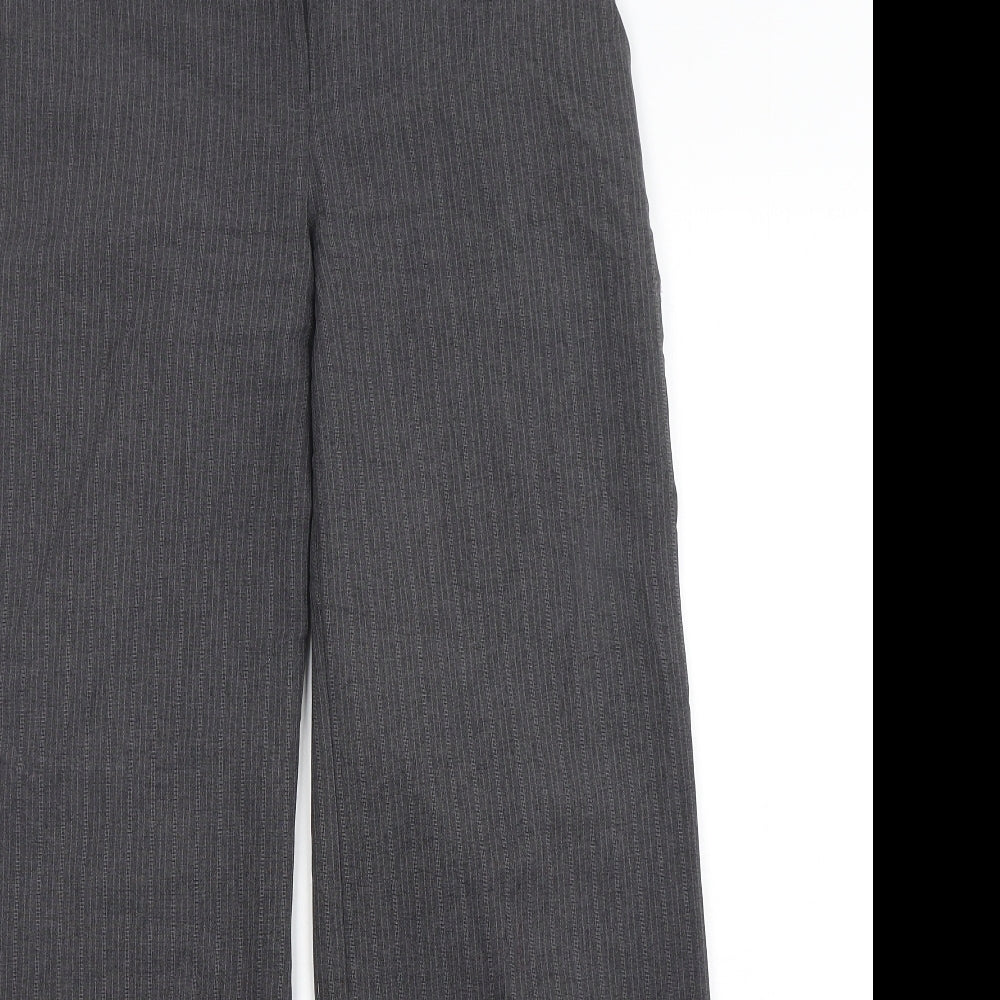 evie Womens Grey  Polyester Trousers  Size 10 L32 in Regular Hook & Eye