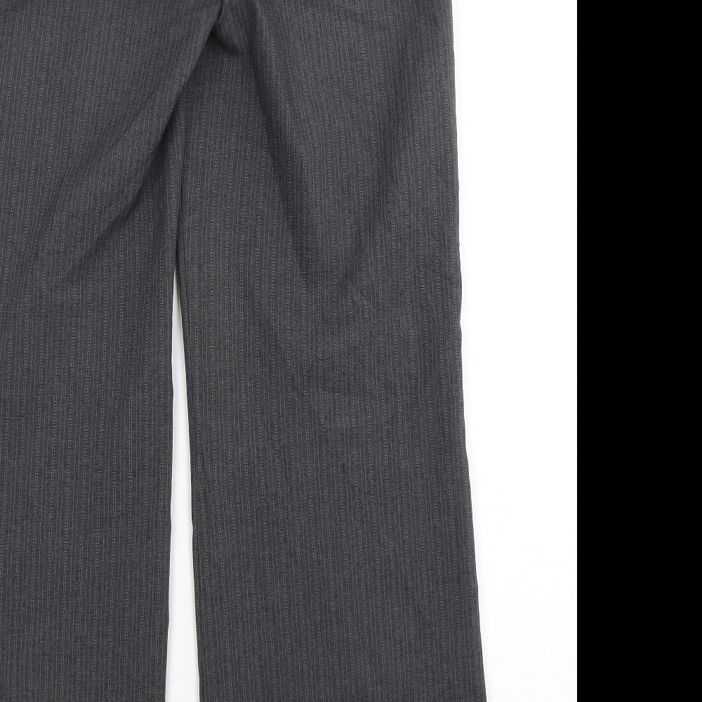evie Womens Grey  Polyester Trousers  Size 10 L32 in Regular Hook & Eye