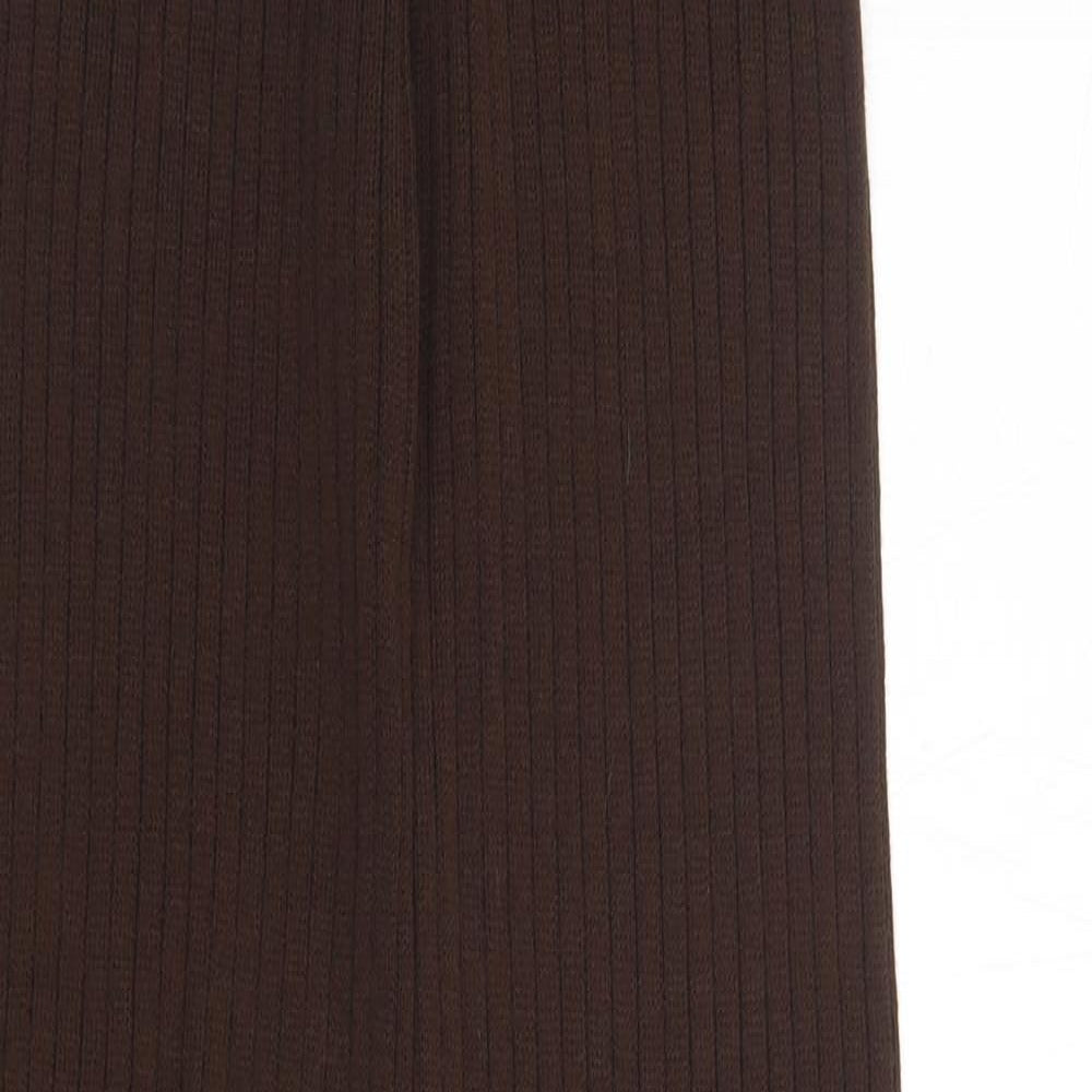 PRETTYLITTLETHING Womens Brown  Acrylic Jogger Leggings Size S L36 in