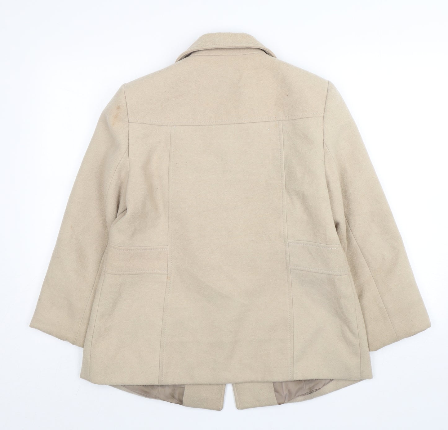 BHS Womens Beige   Overcoat Coat Size 12  Button