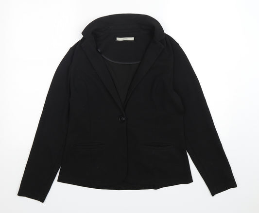 Front view of George women’s black jacket blazer, size UK 12, button
