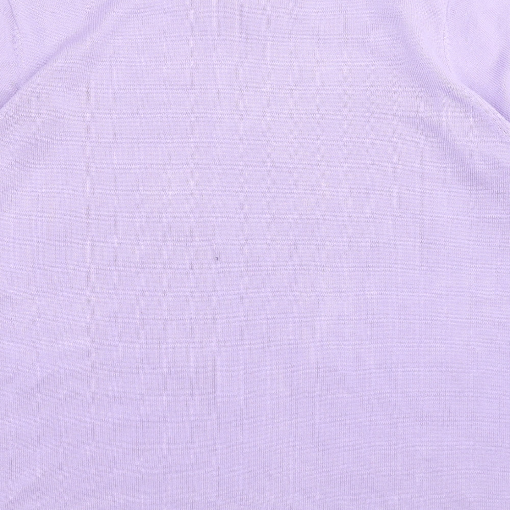 Bonmarché Womens Purple  Acrylic Basic T-Shirt Size M Round Neck
