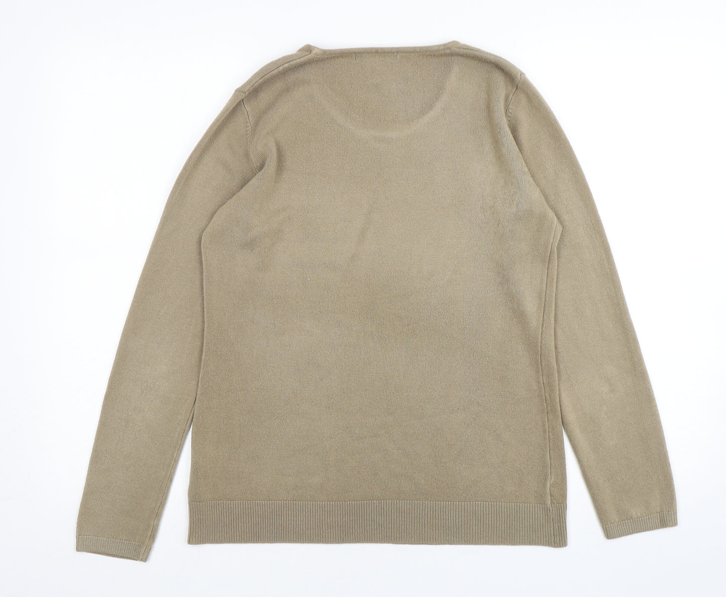 Chaemance Womens Green Round Neck  Acrylic Pullover Jumper Size 18
