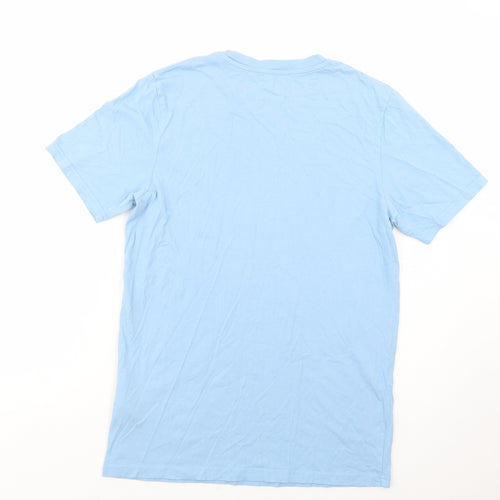 JACK & JONES Mens Blue  Cotton  T-Shirt Size S Crew Neck