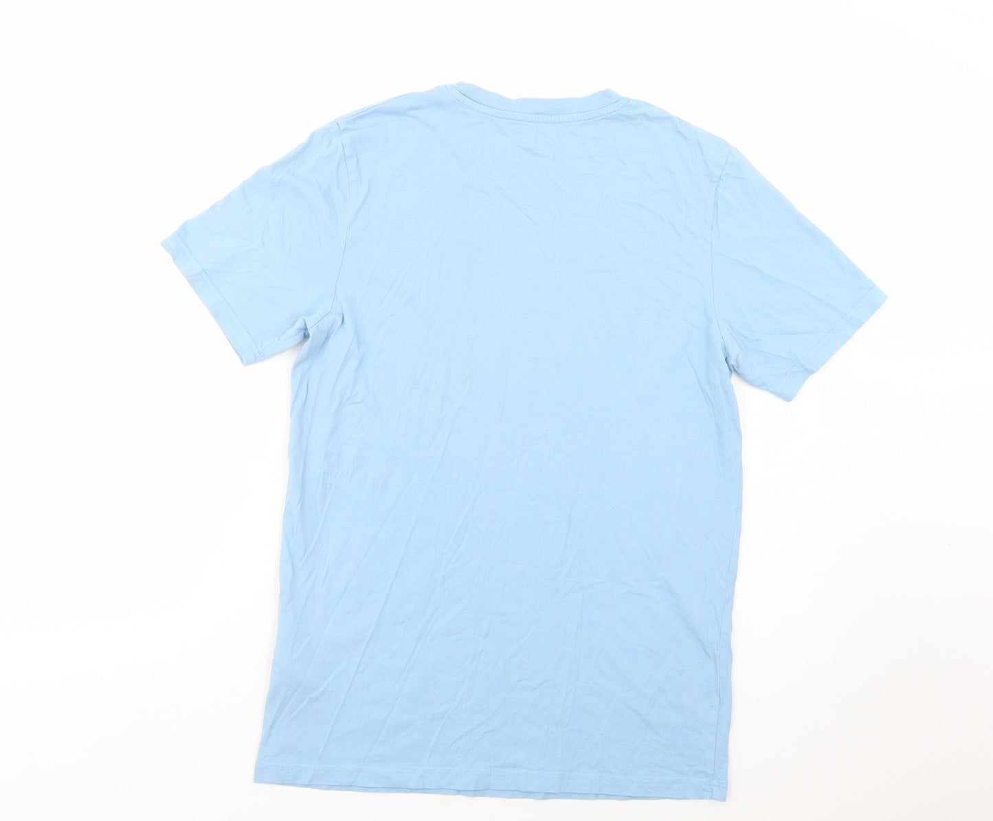 JACK & JONES Mens Blue  Cotton  T-Shirt Size S Crew Neck