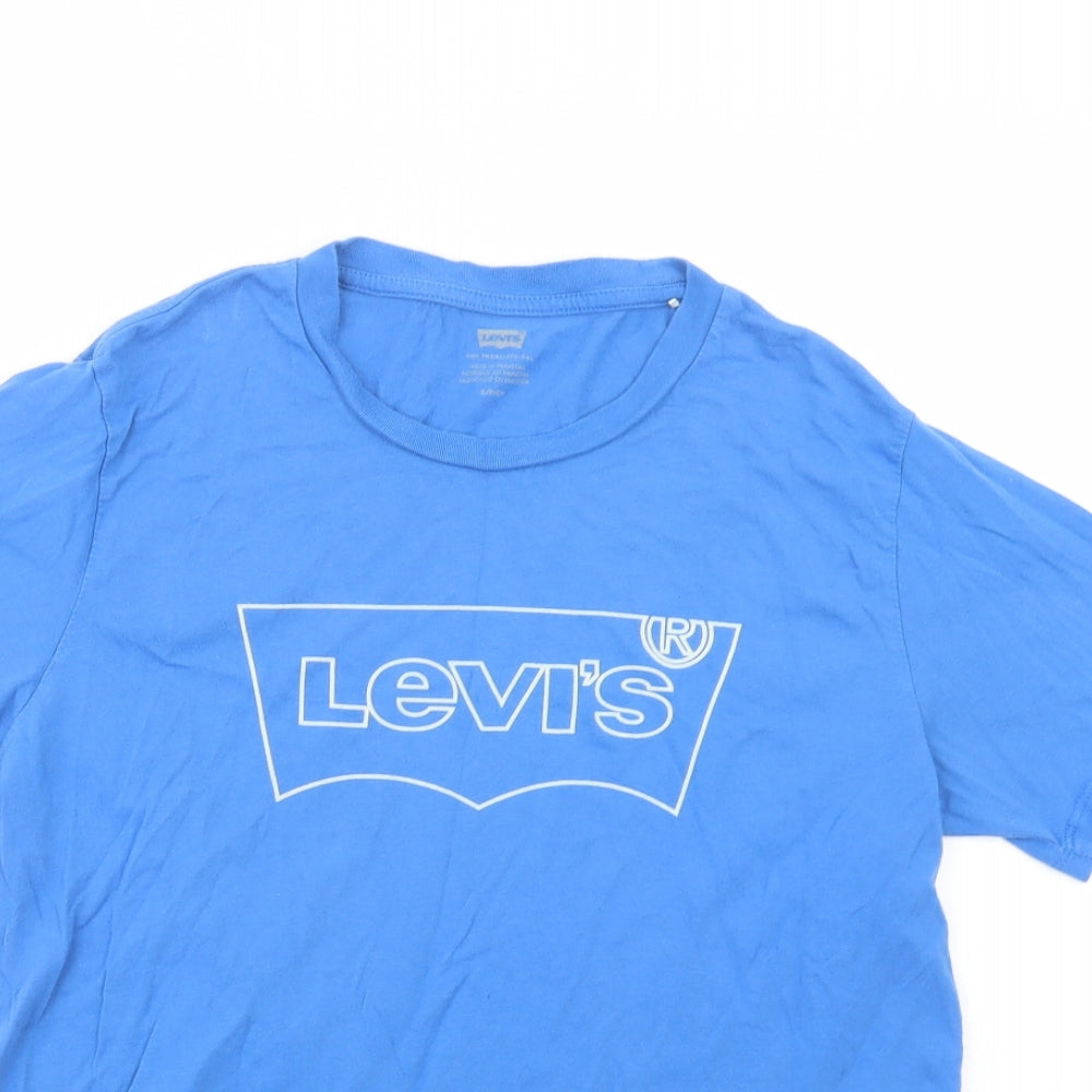Levi's Mens Blue  Cotton  T-Shirt Size S Crew Neck
