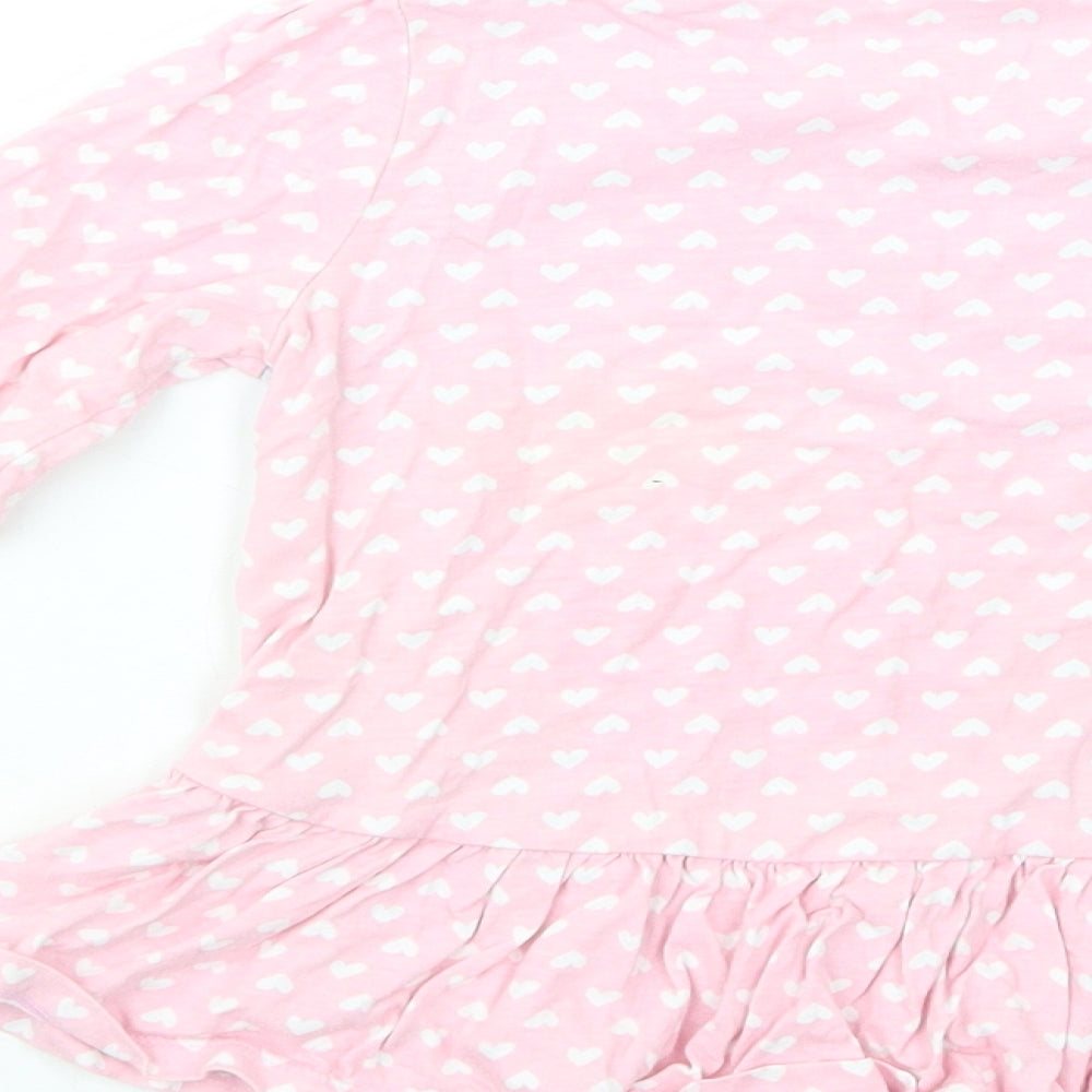 George Girls Pink Geometric Cotton Pullover T-Shirt Size 3-4 Years Crew Neck Pullover - Peppa Pig