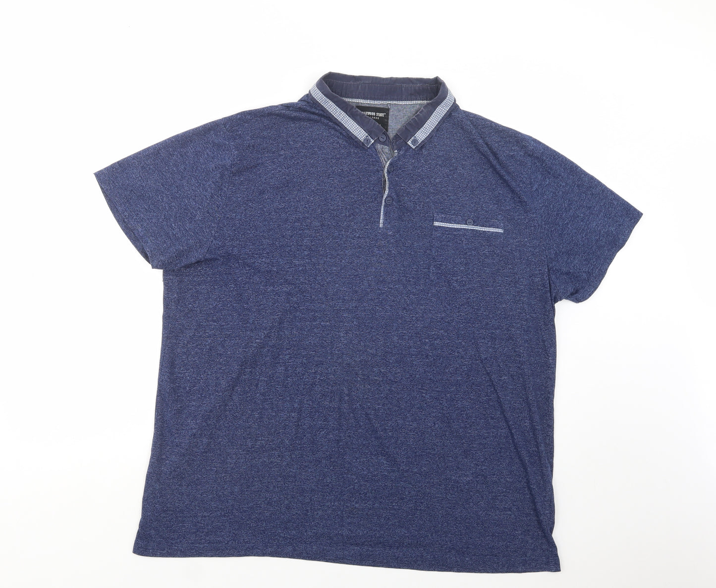 Cedarwood State Mens Blue  Cotton  Polo Size 2XL Collared Button