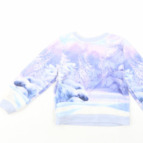 H&M Girls Purple  Polyester Pullover Sweatshirt Size 2-3 Years  Pullover - Frozen