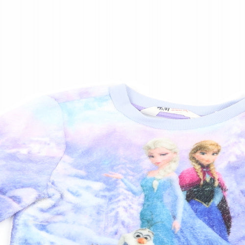H&M Girls Purple  Polyester Pullover Sweatshirt Size 2-3 Years  Pullover - Frozen